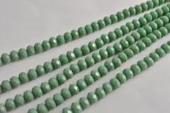ビーズクラブ ガラスビーズ ボタンカット No.58 8mm くすみ緑 連売り  ビーズパーツ ネックレス ブレスレット