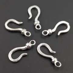20個 フック クラスプ 留め金 シルバー 13mm ネックレス ブレスレット パーツ ハンドメイド ビーズクラブ