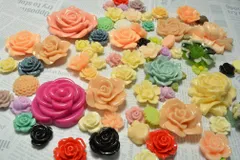 アクリル フラワー カボション ミックス アソート 大 約20個 レジン デコ ハンドメイド DIY ビーズクラブ