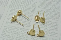 ピアス金具 シンプル ゴールド カン付 4個 15mm ピアス イヤリング パーツ ハンドメイド DIY ビーズクラブ