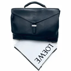 【真贋鑑定済み】LOEWE ロエベ レザーブリーフケース ビジネスバッグ アナグラム 型押し ブラック 黒 本革 牛革 書類鞄 A4収納可能 通勤 仕事用 メンズ 紳士 高級 正規品のサムネイル