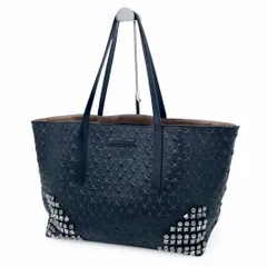 【真贋鑑定済み】JIMMY CHOO ジミーチュウ レザートートバッグ スターエンボス スタッズ 星 総柄 ブラック 黒 本革 牛革 ハンドバッグ A4収納可能 肩掛け レディース メンズ ユニセックス シック モード 正規品のサムネイル