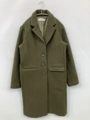 AZUL by MOUSSY アズールバイマウジー チェスターコート M カーキ ウール・ニット 無地 ロング丈 フードなし