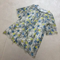 CORDIER （コルディア） 花柄シフォンブラウス 半袖チュニック ボタニカル柄 大人かわいい 日本製 ワールド 40サイズ レディース Lサイズ相当 春夏のサムネイル
