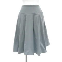 フォクシーニューヨーク FOXEY NEW YORK スカート ひざ丈 ロゴプレート 30725-NASF0414P 38 青 ブルー ■GY19