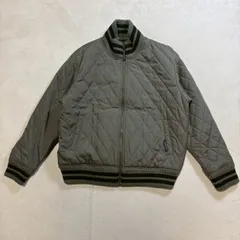 【美品】 THE U.S. ROUTE 66 CLUB Route66 キルティングブルゾン 中綿ジャケット ラインリブ スタンドカラー アースカラー ミリタリー アメカジ 短丈 メンズ Lサイズ