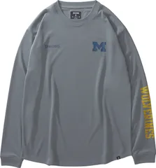 スポルディング SPALDING バスケット ロングスリーブ T シャツ ミシガン M ロゴ ロウンドヘム  SMT24124M 5400 ネイビー