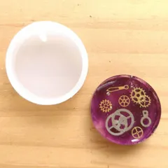 シリコンモールド レジン 型 通し穴付 円 25mm 1個 ビーズクラブ