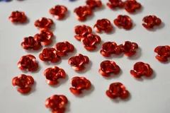 ビーズクラブ アルミ薔薇 レッド レジン 10mm 30個 ピアス イヤリング パーツ ハンドメイド