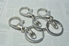 リング付 キーホルダー 小 シルバー 5個 65mm ナスカン カニカン ストラップ ハンドメイド 素材 ビーズクラブ