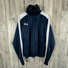 OLD PUMA 90s プーマ 日本製 ネイビー フルジップ ジャージ トラックジャケット メンズ L サイズ