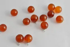 ビーズクラブ カーネリアン ラウンド ペンダントトップ 銀 12mm 2個 パワーストーン  天然石