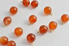 ビーズクラブ カーネリアン ラウンド ペンダントトップ 金 12mm 2個 パワーストーン  天然石