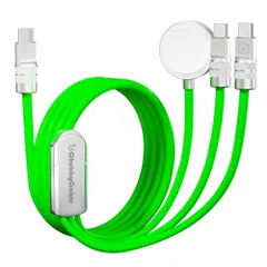 chubbycable 3in1 USB-Cケーブル Apple Watch充電器付き 100W急速充電対応 充電ケーブル iPhone 17/16/15シリーズ iPad AirPods iWatch MacBook 対応(グリーン)美品　 fab19f1c