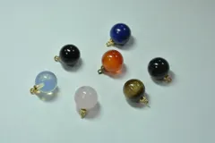 ビーズクラブ ペンダントトップ ラウンド 10mm 金 アソート ミックス7個セット金具付 パワーストーン  天然石
