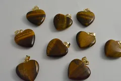 ビーズクラブ タイガーアイ ハート ペンダントトップ 金 天然石 金具付 20mm 1個 パワーストーン