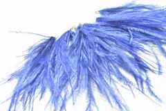 フェザー タッセル チャーム ネイビー 2個 10cm 羽 ファー イヤリング ピアス パーツ ハンドメイド ビーズクラブ
