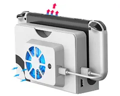 ElecGear Switch OLED 用外部冷却ファン、ニンテンドースイッチ有機ELモデルHEG-007対応クーラー付き3スピードオプション熱放散交換バックカバー、LED照明付きUSBケーブルで駆動 (白い)美品　おすすめ 4a2b3591