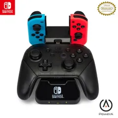 【任天堂ライセンス商品】PowerA コントローラー・チャージングベース for Nintendo Switch - ブラック【国内正規品 2年保証】美品　おすすめ bf450732