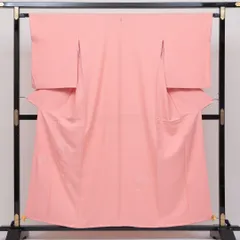 付下げ 袷 身丈151cm 裄丈65cm 正絹 Sランク 一つ紋（七宝に花菱） セミフォーマル 広衿 Sサイズ 刺繍 鼓 上品 しとやか ピンク系 RP 1218-04074のサムネイル