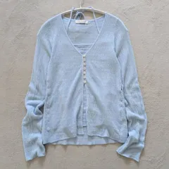 La Totalit ラトータリテ シュリンクレイヤードニット 25SS 綿 水色 Vネック 美品 高見え 春夏 きれいめ デート カジュアル 通勤 通学