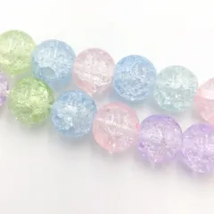 ビーズクラブ クラック水晶 ミックス ラウンド 10mm 天然石 連売り パワーストーン ブレスレット