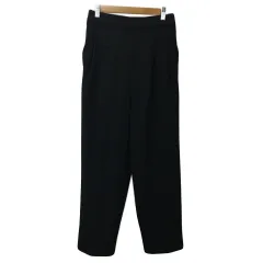 サマンサモスモス SM2 blue パンツ テーパード ロング タック ウエストゴム イージー 無地 L 黒 ブラック