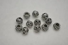 ビーズクラブ ロンデル メタルビーズ 球 受話器 小 大穴 10個 9mm 15個 ブレスレット ネックレス 金具 金属ビーズ