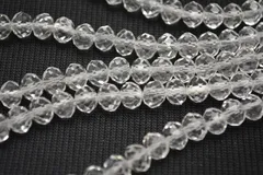 ビーズクラブ ガラスビーズ ボタンカット No.1 クリア 8mm 連売り ビーズパーツ ネックレス ブレスレット ハンドメイド