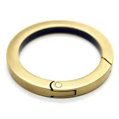 丸型 カラビナ キーホルダー キーリング 4個セット軽量 収納 固定しやすく 外しやすい ワンタッチ オシャレ (内径25mm, アンティークゴールド) 0