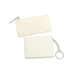【中古】メゾン マルジェラ Maison Margiela レザー コイン＆カードケース ホワイト【ユニセックス】