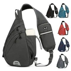 メンズ クロスボディバッグ 多機能 チェストバッグ 斜めがけ 軽量 ヘッドホンジャック付き 通勤 旅行 アウトドア