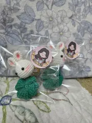 うさぎ 編みキーホルダー