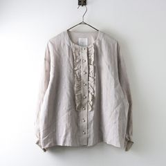 evam eva water linen po E211T010 リネン プルオーバー ブラウス シャツ ベージュ レディース エヴァムエヴァ【中古】6-0221M∞ エヴァムエヴァ evam eva E211T010 water linen po リネン プル