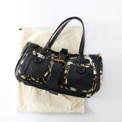 美品 ジャマンピエッシェ JAMIN PUECH ハラコレザー デザイン トートバッグ ｜ブラック 総柄 ハンドバッグ 【2400014930962】