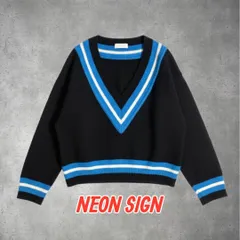 NEON SIGN COLLEGE KNIT チルデンニット 46 セーター カレッジスタイル オーバーサイズ 人気 0-71-902のサムネイル