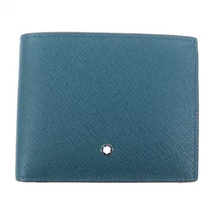 未使用品▼MONTBLANC モンブラン サルトリアル レザーウォレット 6CC ホワイトスター 二つ折り財布 グリーン系 箱・保存袋付き イタリア製 メンズのサムネイル