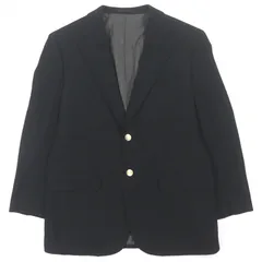 極美品▼BURBERRY LONDON バーバリーロンドン ウール カシミヤ 金ボタン シングルジャケット テーラードジャケット ブラック 94-84-165 AB4(Mサイズ相当) 日本製 正規品 メンズ