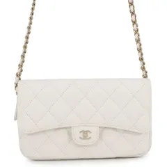 シャネル チェーンショルダーバッグ マトラッセ ココマーク フラップ フォンケース キャビアスキン AP2096 CHANEL 白のサムネイル