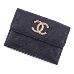 シャネル 三つ折り財布 マトラッセ ココマーク スモールフラップ キャビアスキン AP4319 CHANEL