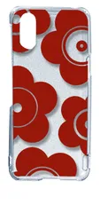 【新品未使用】BASIO active SHG09 active2 SHG12 シンプルスマホ6 クリア ハードケース レッド  花 花柄 スマホケース スマホ 携帯ケース クリアケース
