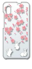 【新品未使用】Galaxy A20 SC-02M SCV46 ギャラクシー クリア ハードケース うさぎ ウサギ 和柄 桜 スマホケース スマホ 携帯ケース クリアケース