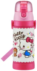 キッズ スポーツボトル waterbottle 保冷専用 こども 子供に優しい軽量タイプ 3D立体プリント 女の子 おやつタイム 水瓶 ハローキティ サンリオ 480ml 直飲み SDPV5-A 水筒 ステンレス 子供用 スケーター(Skater)