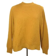 マーロ malo 美品 カシミヤニット セーター プルオーバー 長袖 セミハイネック 40 日本サイズM相当 マスタード /X