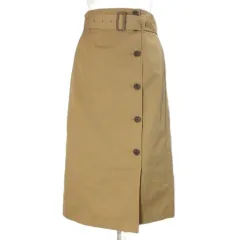 クミキョク 組曲 KUMIKYOKU 18AW ベルトスカート ラップ風 タイト ミディ丈 1 S相当 ブラウン系 /X