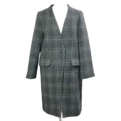 ビームスハート BEAMS HEART 美品 チェスターコート ノーカラー ロング チェック ウール S グレー系 /Xのサムネイル