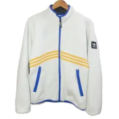 アディダスオリジナルス adidas originals 19AW SHERPA FULLZIP シェルパ フルジップ ジャケット パーカー 裏メッシュ スタンドカラー S 白 青 黄 DW4005 /X