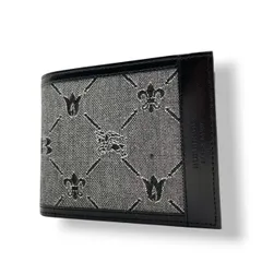 バーバリーブラックレーベル BURBERRY BLACK LABEL 二つ折り財布 コンパクトウォレット キャンバス レザー ブラック 黒 グレー チェック柄 ノバチェック ビンテージ クラシック エレガント 上品 シンプル 小物 財布 ユニセックス m3