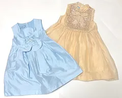 可愛い！早い者勝ち！【2点セット】MiMiSol ミミソル キッズ ドレス ワンピース 6y 110 120 女の子 フォーマル シルク 発表会 結婚式　2A48のサムネイル
