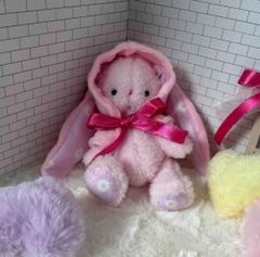 グレー色のくまちゃん 恥ずかしがりや ハンドメイドぬいぐるみ